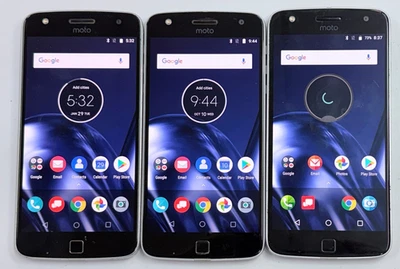 LOT OF 3 x UNLOCKED VERIZON Motorola Moto Z Play Droid XT1635 Smart Phones -READ - Image 1 of 4