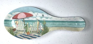 Keller Charles Melamin Strandkorb Regenschirm Ozean Thema Löffelablage 9,5" lang - Bild 1 von 6