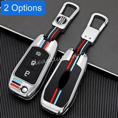 Metal Car Key Fob Chain Cover Case For Ford F150 F250 F350 XL XLT Everest Ranger - Image 1 of 4