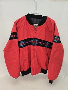 Vintage Saddlebrook Western Blanket Lined Bomber Jacket Large USA FREE SHIPPING - Picture 1 of 7