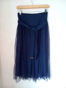 Falda midi de tul para mujer Atos Lombardini IT 38 UK 6 azul marino hecha en Italia - Imagen 1 de 6