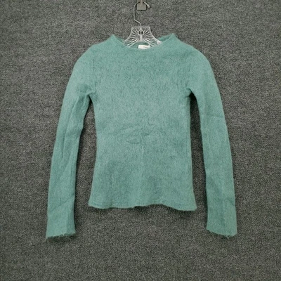 Vince Sweater Girls S Small Green Long Sleeve Cropped Mohair Pullover Knit - Image 1 of 4
