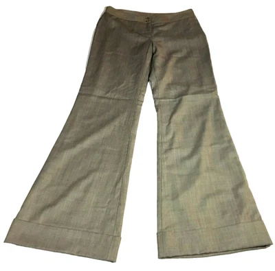 Yansi Fugel Womens Wool Pants Sz 6 Olive Gray Wide Leg Flare Lined NWOT - Image 1 of 4