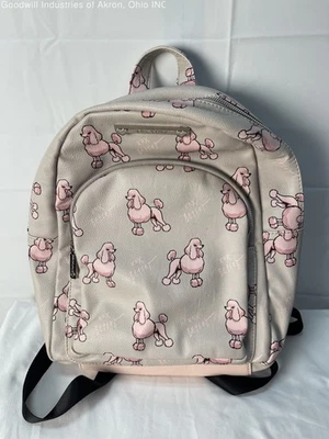 Mochila de poliuretano Betsey Johnson gris/rosa caniches Gently Lovedles Foto 1 de 4