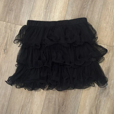 DISNEY D Signed Lined Skirt Ruffle Black Size XL Vacation Party Holiday - Image 1 of 4