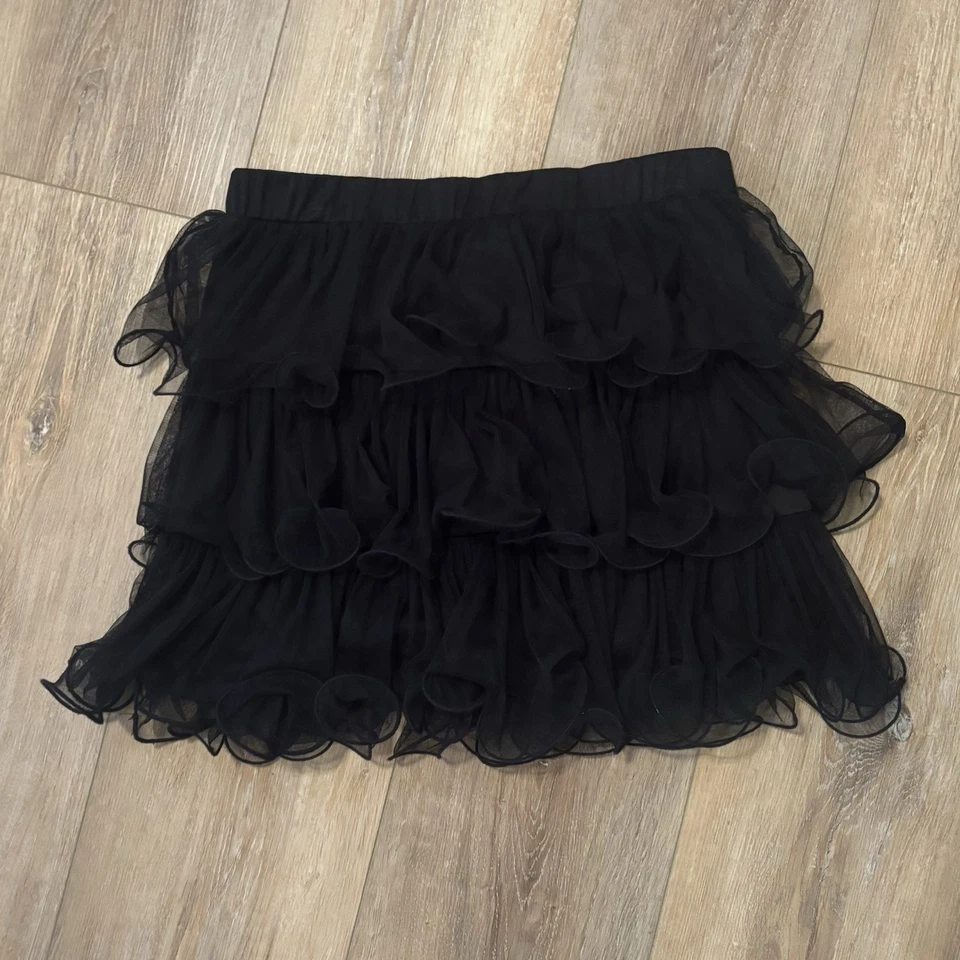 DISNEY D Signed Lined Skirt Ruffle Black Size XL Vacation Party Holiday - Image 1 of 4