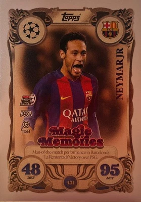 Neymar jr / FC Barcelona / Topps Match Attax / Magic Memories / Fußball Karte - Bild 1 von 2