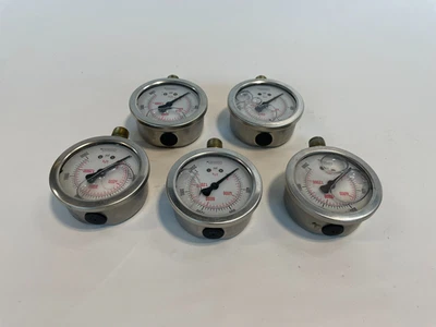 LOT OF 5 NOSHOK Liquid Pressure Gauge | 0- 2000 psi | 1/4 NPT Bottom Mount - Image 1 of 4