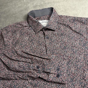 Mizzen Main Performance Shirt Men Medium Trim Leeward Stretch Floral Button Up - Picture 1 of 8