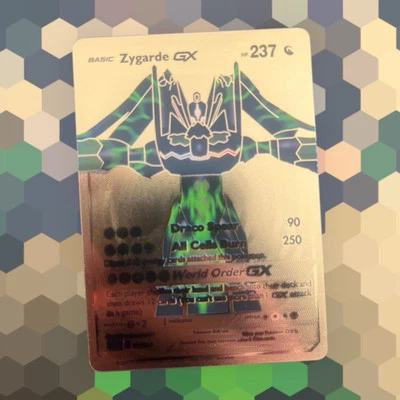 2024 Pokémon Gold Foil Fan Art Card Basic Zygarde Gx Hp 237 Legendary Pokémon - Image 1 of 2