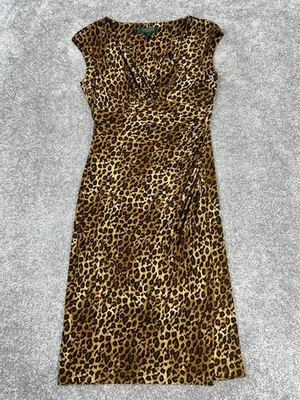 Lauren Ralph Lauren Dress Womens 4 Brown Yellow Bodycon - Изображение 1 из 4
