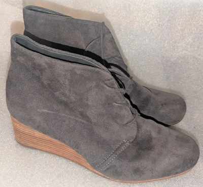 Dr. Scholl's Women's Dakota Wedge Boot Gray Fabric Lace Up  Size 9 M / 39 - Photo 1/4