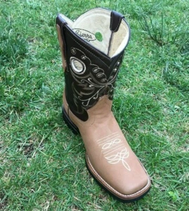Bota Vaquera Women's Western Rodeo Square Toe Cowgirl Boots Honey 100% Leather - Picture 1 of 15