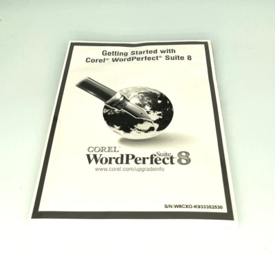 RARO VINTAGE NUEVO SELLADO 1996 COREL WORDPERFECT SUITE 8 CON MANUAL Y CD RM4-B1 Foto 1 de 2