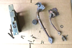 Antique Brass HANDLES/Turn Key Not Repo Z Mortise Lock - Picture 1 of 12