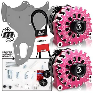 Mechman D201PI Dual Bracket & Pink Alternator 99-04 GM Trucks W/4.8, 5.3, & 6.0L - Picture 1 of 6