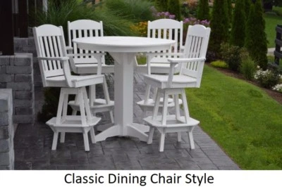 A&L Furniture Co. Amish-Made Poly 5pc Dining Set - Bar Table & Classic Chairs - Image 1 of 2