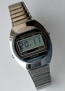 NOS Elektronika 5 29351B (B6-204B) Original Vintage Soviet Digital Watch 1980s - Bild 1 von 12