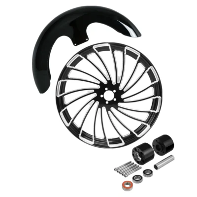 Llanta delantera de 23"" doble disco buje guardabarros apto para Harley Road Glide ABS 08-23 22 Foto 1 de 4