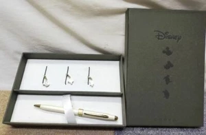 Cross Disney Mickey Donald Duck Daisy White Ballpoint Pen wz/Box 4 charms Used - Picture 1 of 5