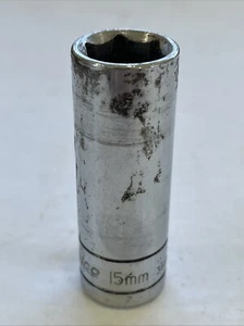 GM ACDelco 36115 15 MM Metric 3/8” Drive 6 Point Deep Socket Vintage - Picture 1 of 6