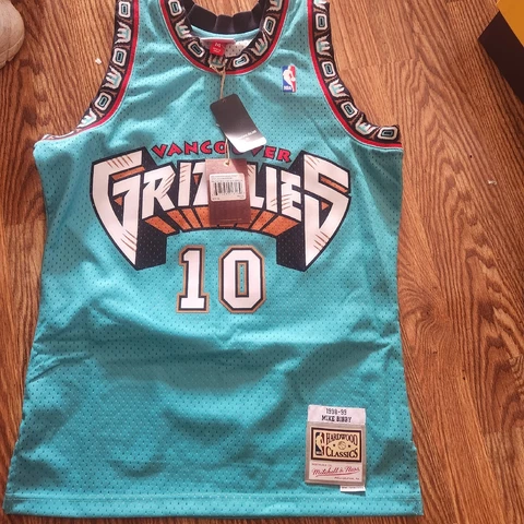 Teal Swingman Mike Bibby Vancouver Grizzlies NBA Throwback Jersey Mens sz Medium Cover