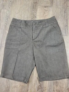 CATO Brown Women's Bermuda Dress Shorts Size 12 - 11" Inseam - Picture 1 of 5
