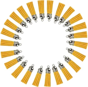 Portachiavi Nappe Ciondoli Nappa Pelle con Tappi Bianco Argento,Ciondolo Nappa per - Foto 1 di 4