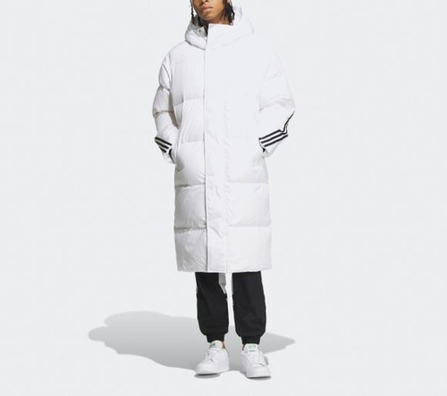 Adidas Piumino Lungo Bianco Giacca Coach Expedited IU4832