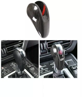 Carbon Fiber Car Gear Shift Knob Trim Cover For Porsche Macan Panamera 718 911 - Image 1 of 4