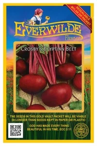 200 Crosby's Egyptian Beet Seeds - Everwilde Farms Mylar Seed Packet - Picture 1 of 3