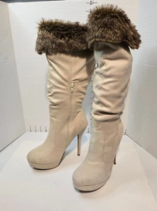 Rue 21 High heel platform knee high boots womens 7/8 - Imagen 1 de 8