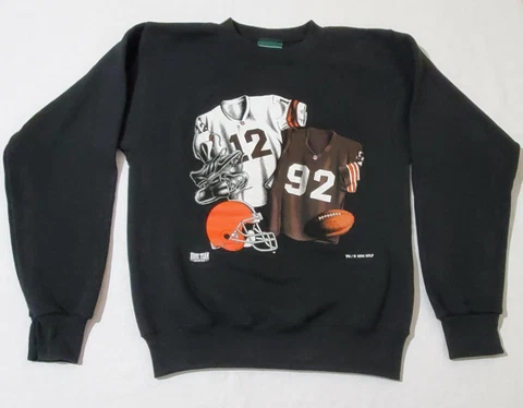 Vintage Cleveland Browns NFL Youth Medium Home Team Nutmeg Sweater USA 1994 Cover