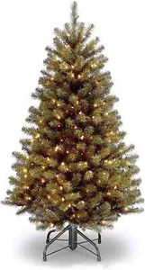 Pre-Lit Full Christmas Tree Green , North Valley Spruce, White Lights, 4.5 ft ๐ - Picture 1 of 4