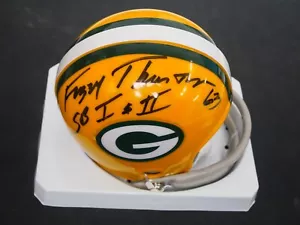 FUZZY THURSTON SIGNED RIDDELL MINI THROWBACK HELMET INSCRIBED "SBI & II" PSA COA - Picture 1 of 2
