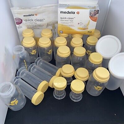 Medela Bottle & Storage Container Lot Bonus Quick Clean Bags Bonus Silicone  • 9.36€