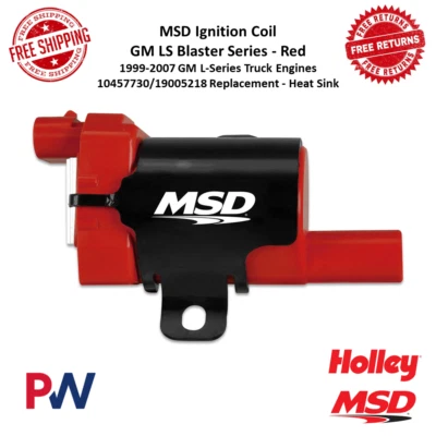 Bobina de encendido MSD GM LS Blaster roja de repuesto para Chevy, GMC, camión Hummer V8 Foto 1 de 4
