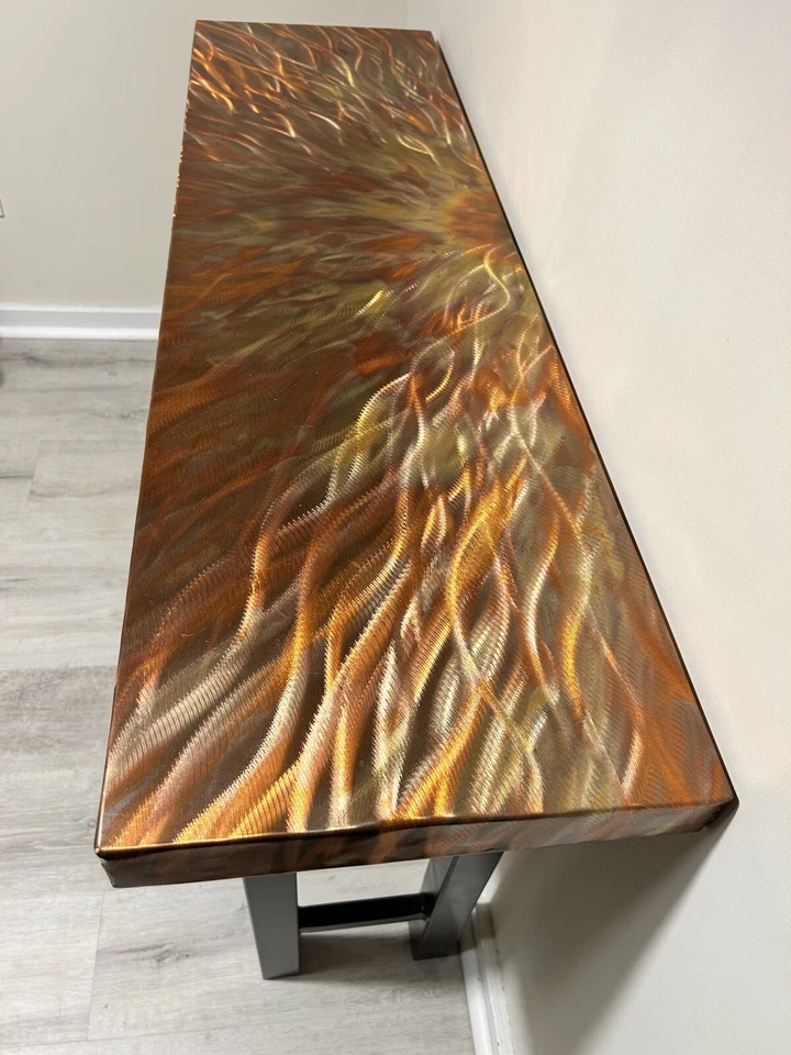 Sleek & Modern Custom Copper Console Table, Ideal for Entryways, Sofas, and More - Image 1 of 4