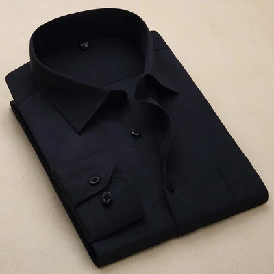 Мужские рубашки бизнес повседневный роскошь длинные рукава официальный Camisas рубашки топы - Изображение 1 из 4