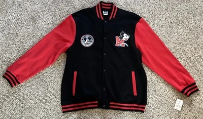 Disney Mickey Mouse Verdadero Original 1928 Negro Rojo Chaqueta Universitaria Unisex XXL Foto 1 de 4