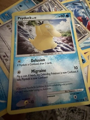 Pokemon TCG Psyduck 100/132 Secret Wonders Reverse Holo VERY NEAR MINT RARE COOL - Image 1 of 3