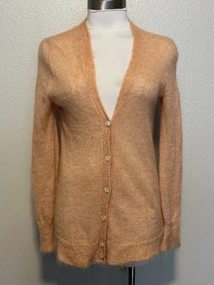 J CREW Suéter Melocotón Coral Niño Mohair Novio Cárdigan Ligero B5228 Talla XS Foto 1 de 4