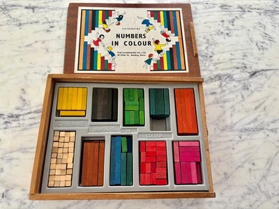 Vintage 1960s The Cuisenaire Co Numbers in Colour Rods Wooden Boxed Set Math Toy - Image 1 of 4