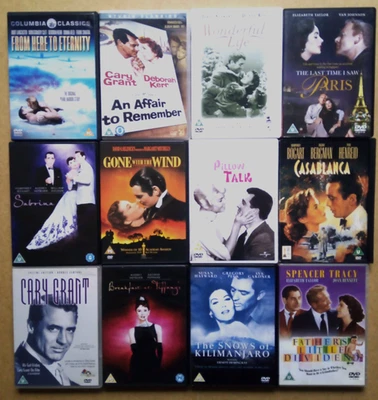 Classic Movies DVDs x12 Wonderful Life Here To Eternity Gone With Wind Doris Day - Image 1 of 2