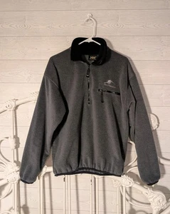 Vintage Helly Hansen Fleecejacke grau 1/4 Zip 90s USA Herren S  - Bild 1 von 7