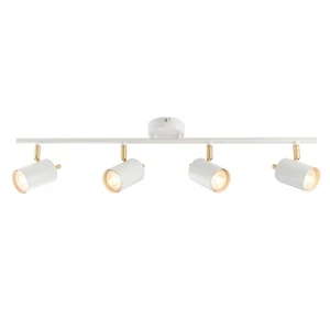 Endon 59933 Gull Matt White/ Gold Adjustable 4 Light Ceiling LED Spotlight Bar - Picture 1 of 5