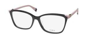 NEW FURLA VFU295 EYEGLASS FRAME 700Y BLACK 54-15-135 PLASTIC WOMENS FULL-RIM - Picture 1 of 8