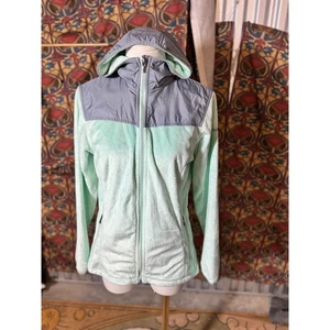 Columbia Sportswear Hooded Fleece Jacket Mint Green Gray Women's Size S - Picture 1 of 3