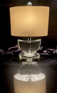 Vintage Sexy Oblong MCM Contemporary Crystal Lamp Heavy - Picture 1 of 24