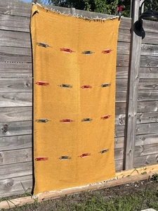 Vintage Mexican Thunderbird Baja Blanket Rug Molina Indian Zapotec Bird Birds - Picture 1 of 6
